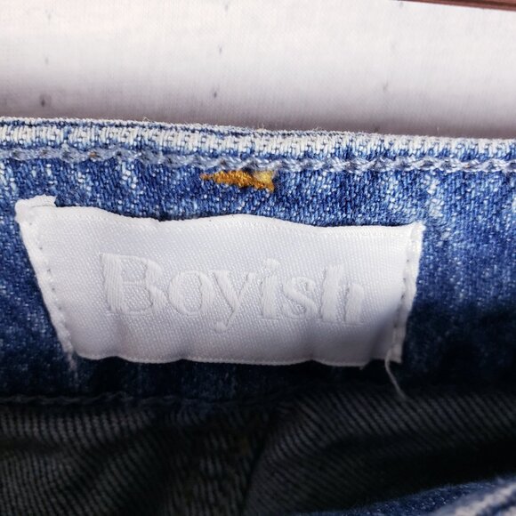 Boyish The Andy Denim Skirt High Rise Midi in Senso size 26 Front Slit Casual - Picture 4 of 13